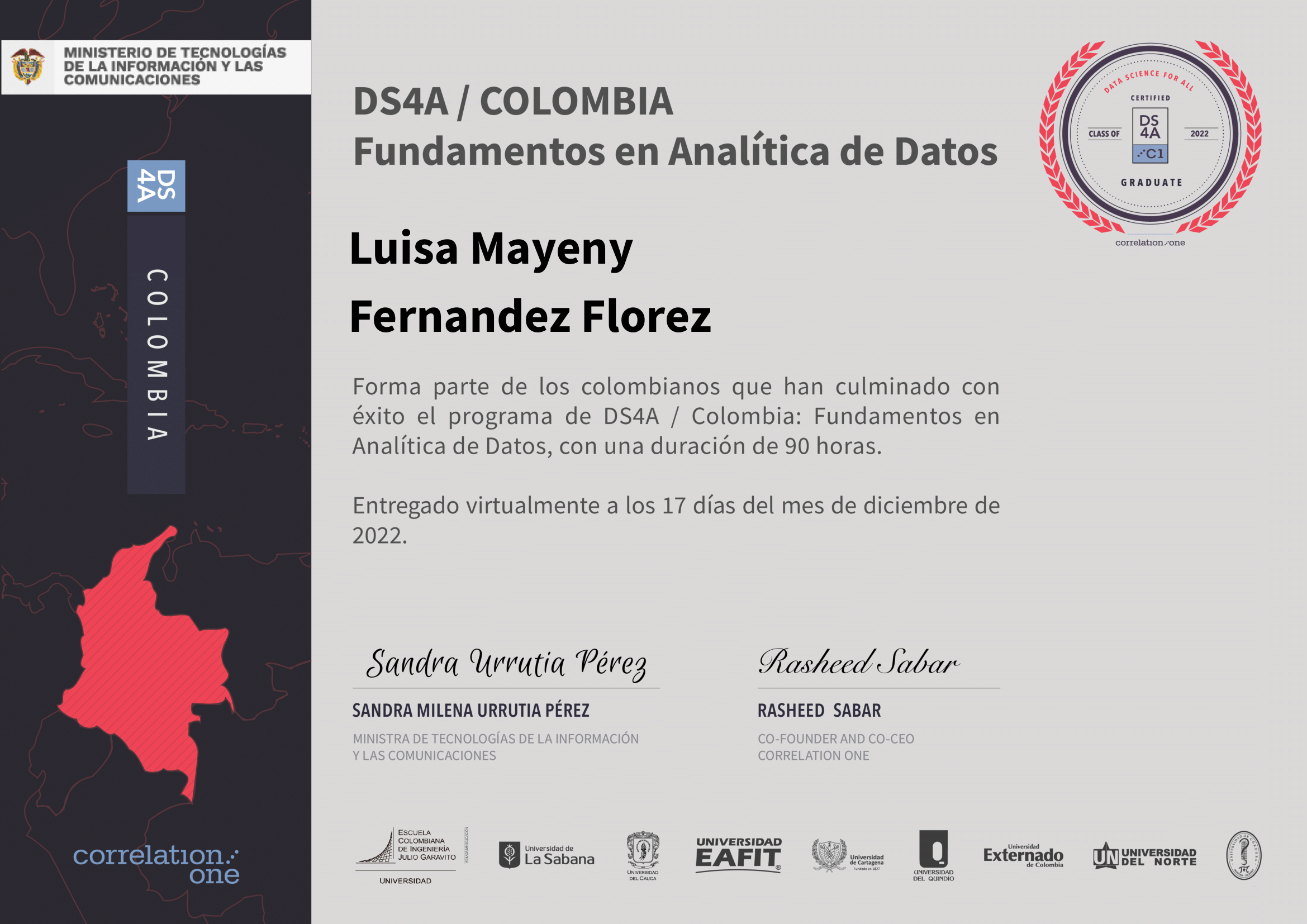 Certificado Analitica de datos